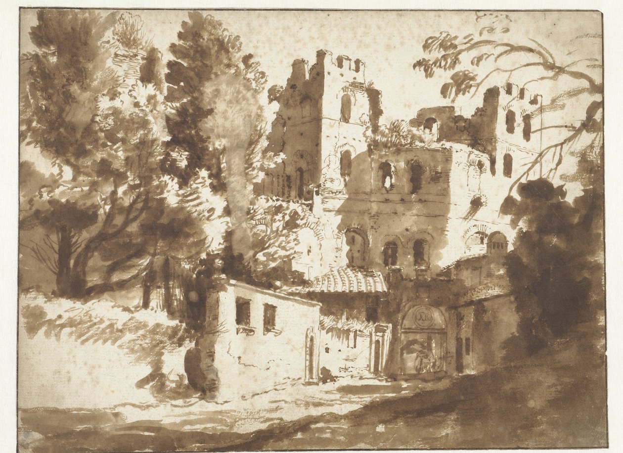 Z Porta Pinciana do Říma od Herman van Swanevelt