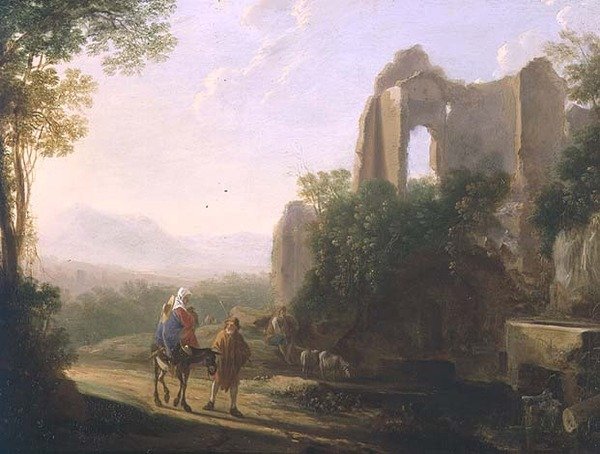Útěk do Egypta (ropa na mědi) od Herman van Swanevelt