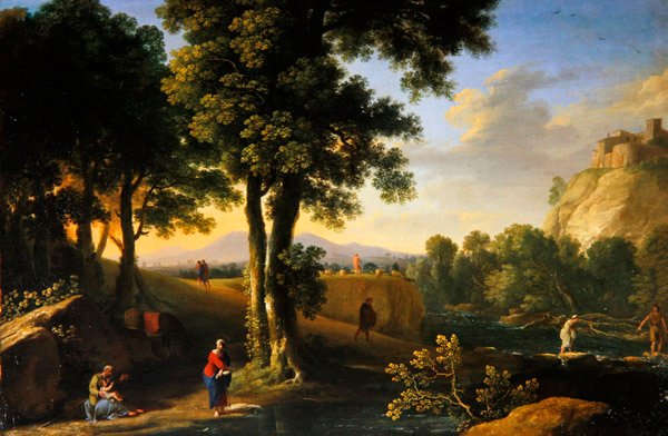 Svatá rodina v krajině, kolem roku 1640 (olej na plátně) od Herman van Swanevelt