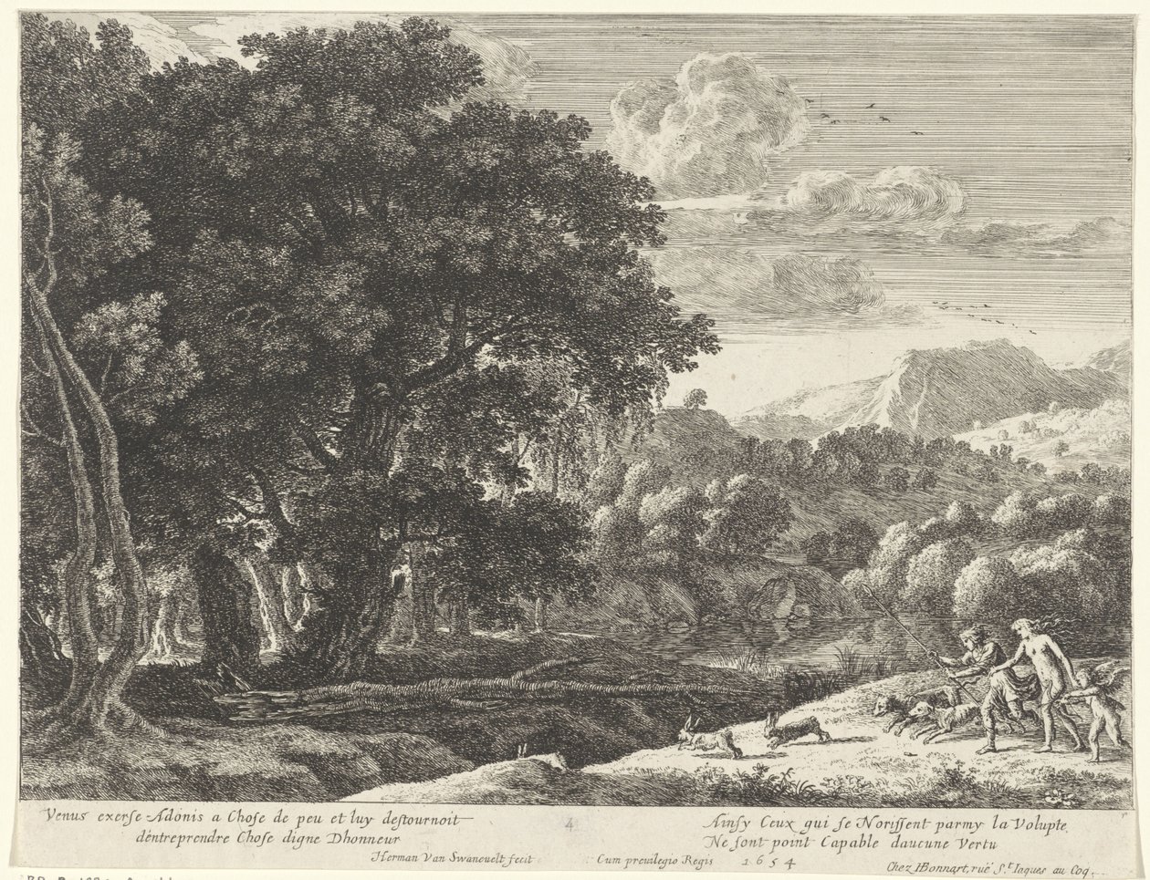 Venuše a Adonis na lovu Příběh Adonise (název série) od Herman van Swanevelt