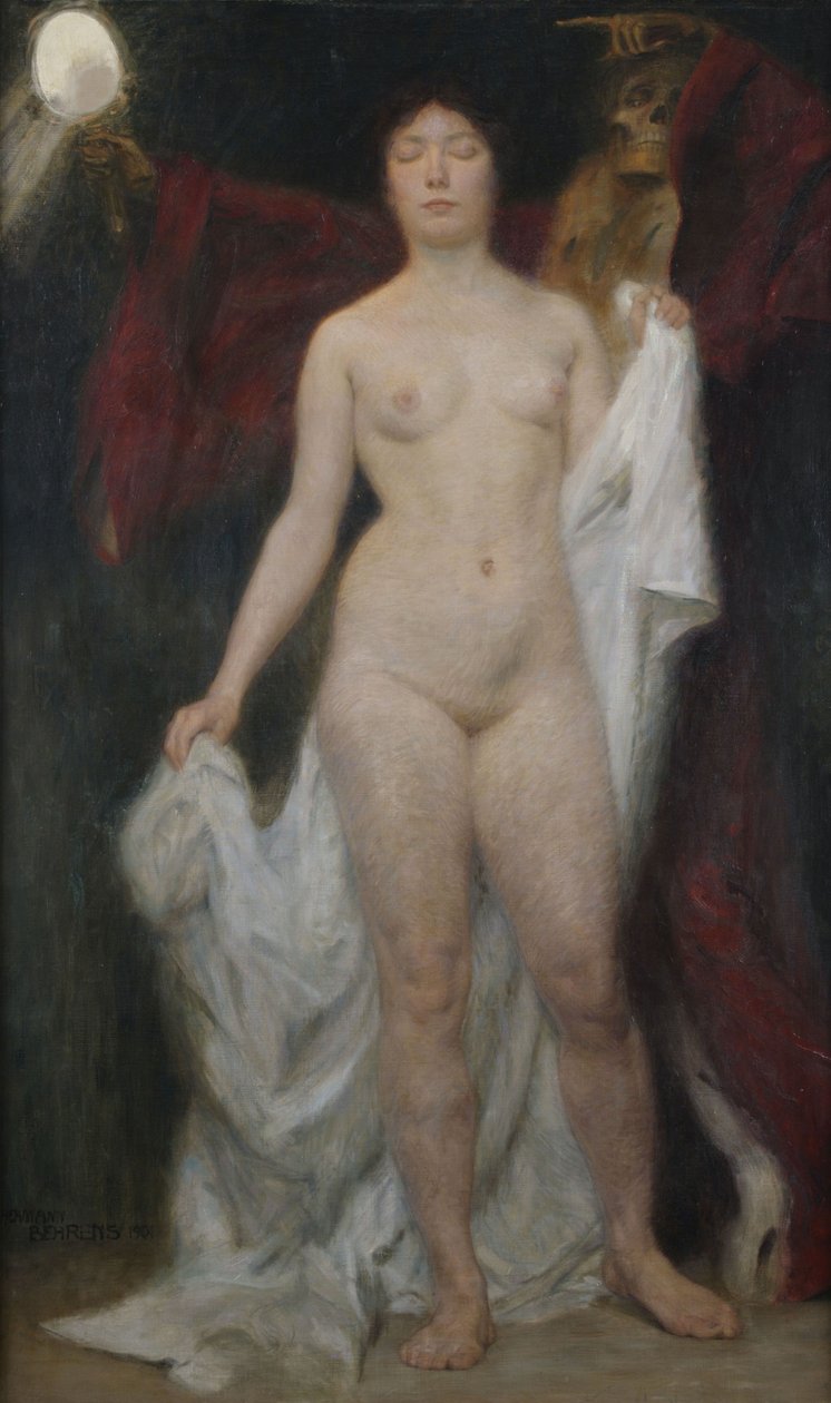 Ženský akt se smrtí jako alegorie vanitas od Hermann Behrens