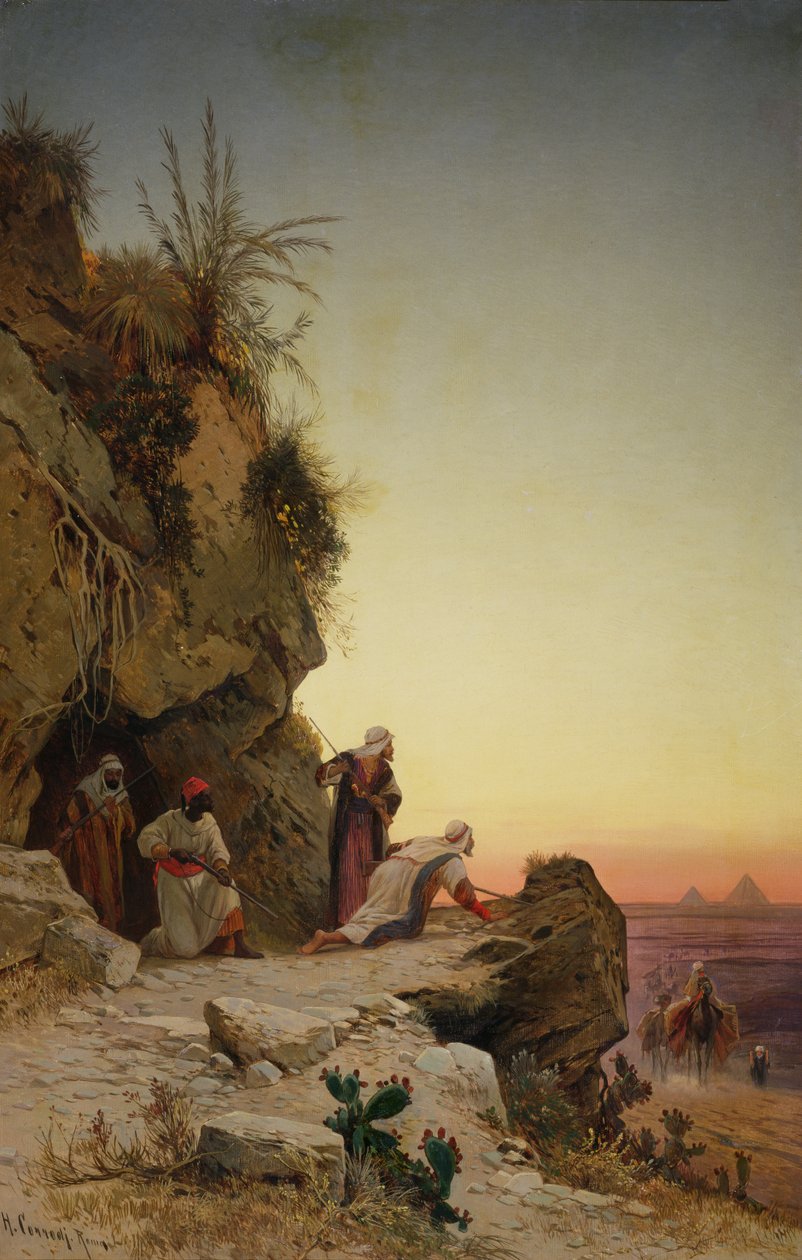Přepadení poblíž Gizeh od Hermann David Salomon Corrodi