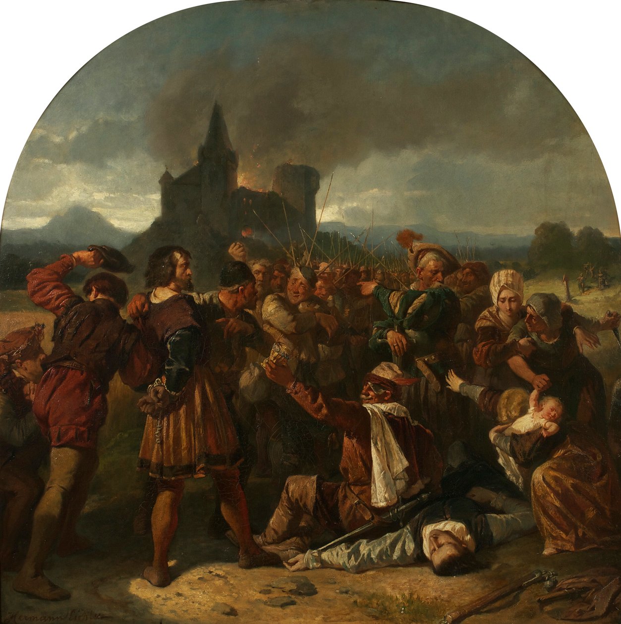 Epizoda z německé rolnické války Vražda hraběte Helfensteina u Weinsbergu, cca 1867. od Hermann Eichler