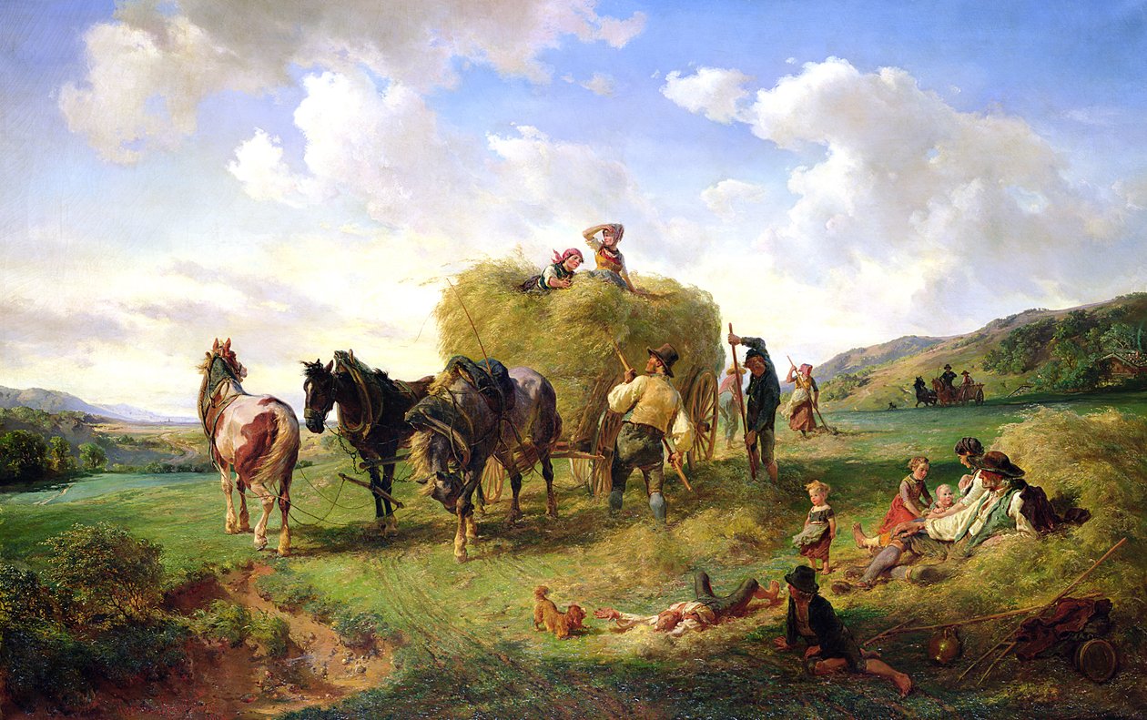 Sklizeň sena, 1869 od Hermann Kauffmann