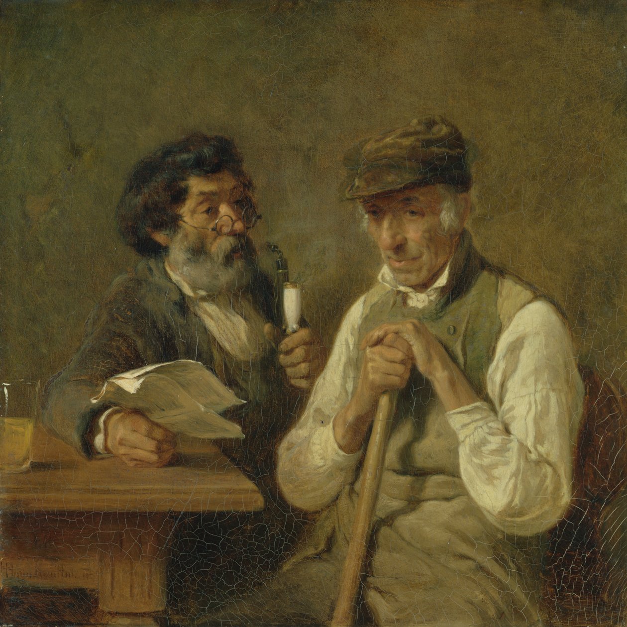Dělníci mluvící o politice, 1841 od Hermann Kauffmann