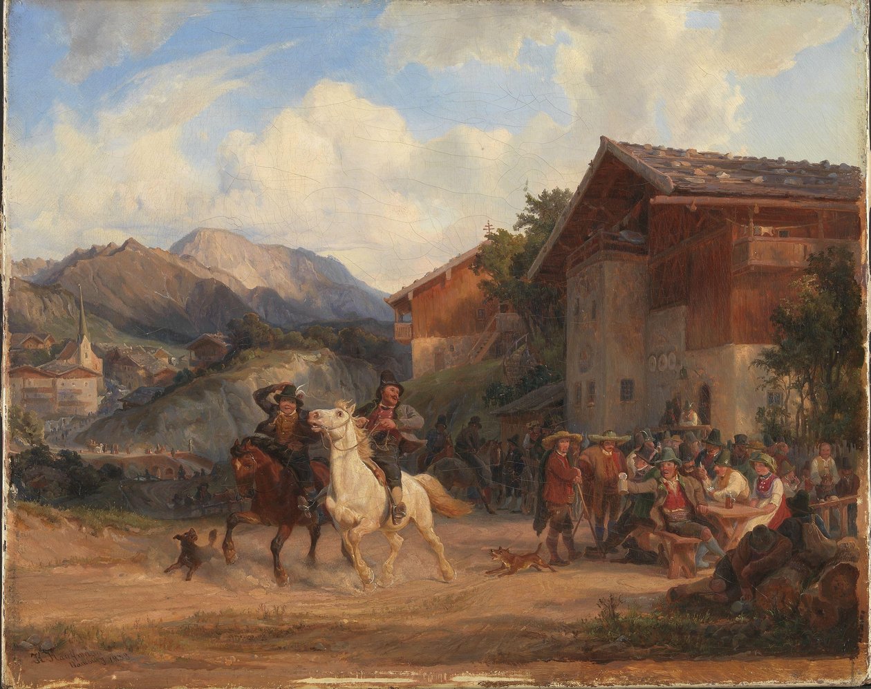 Sedláci na koních od Hermann Kauffmann the Elder