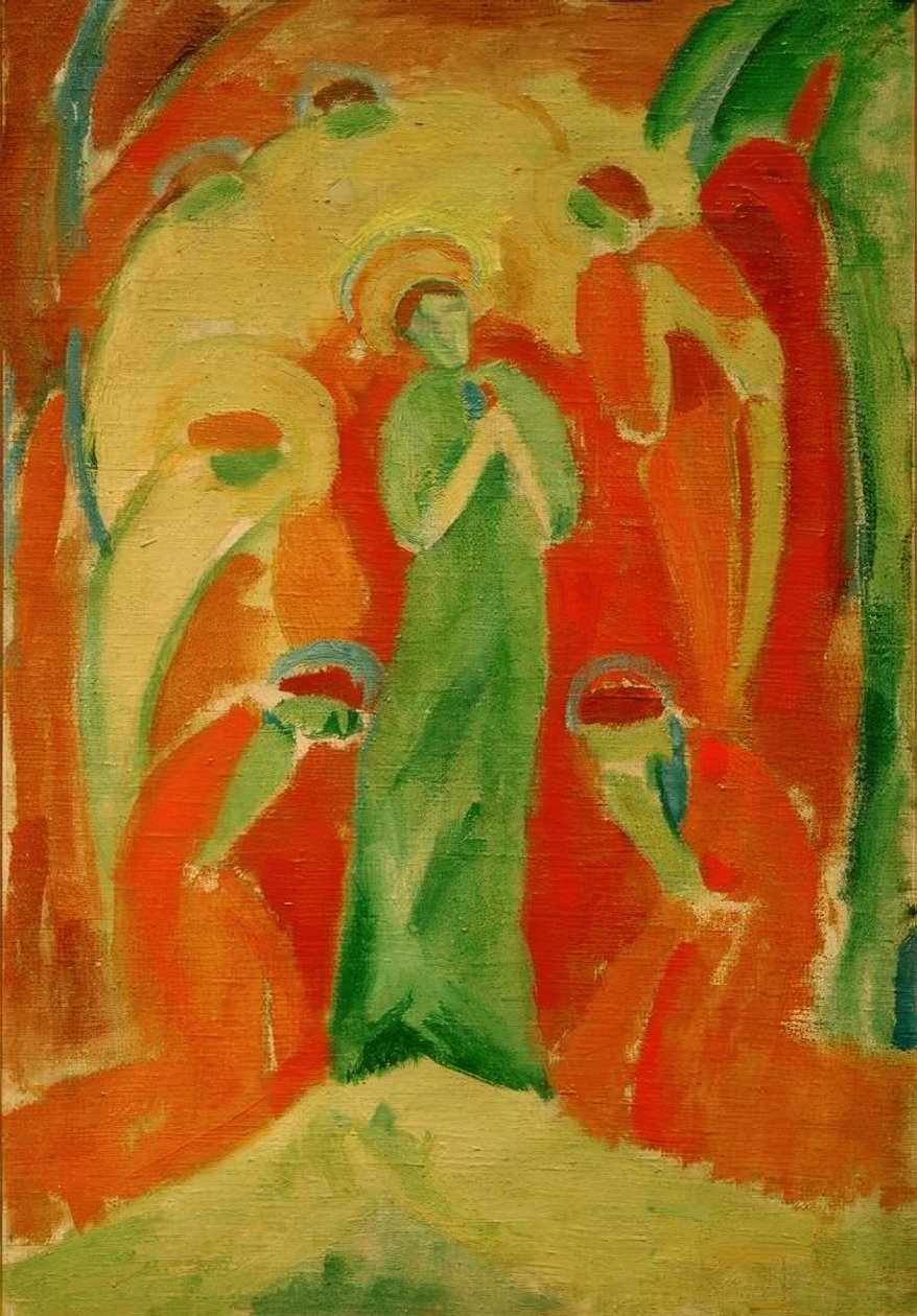 Svatí uctívaní anděly od Hermann Stenner