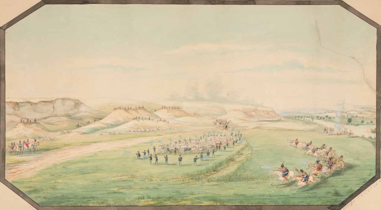 Útok na vlak generála Marcyho, 1867. od Hermann Stieffel