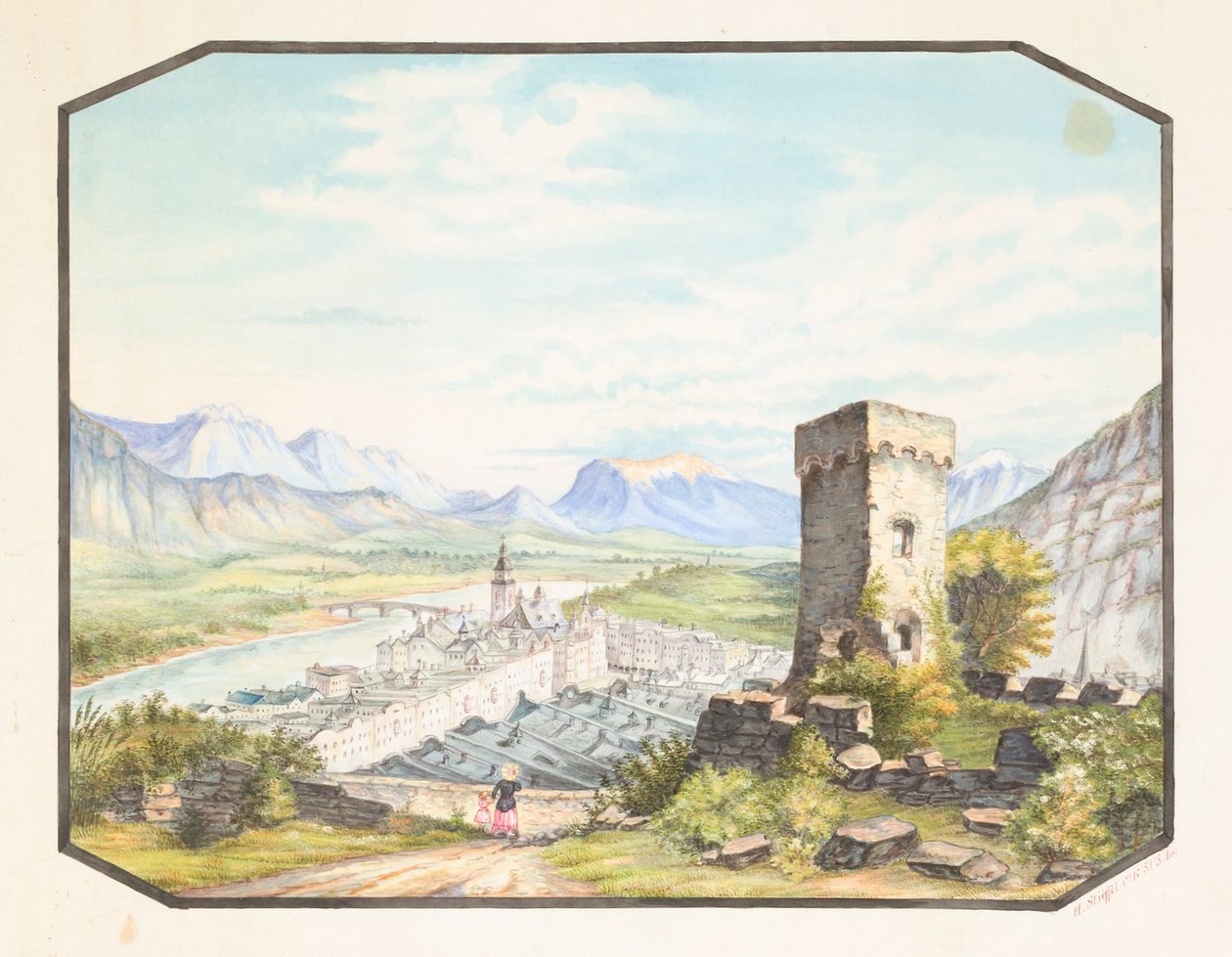 Rattenberg, Tyrolsko, ca. 1858-1882. od Hermann Stieffel