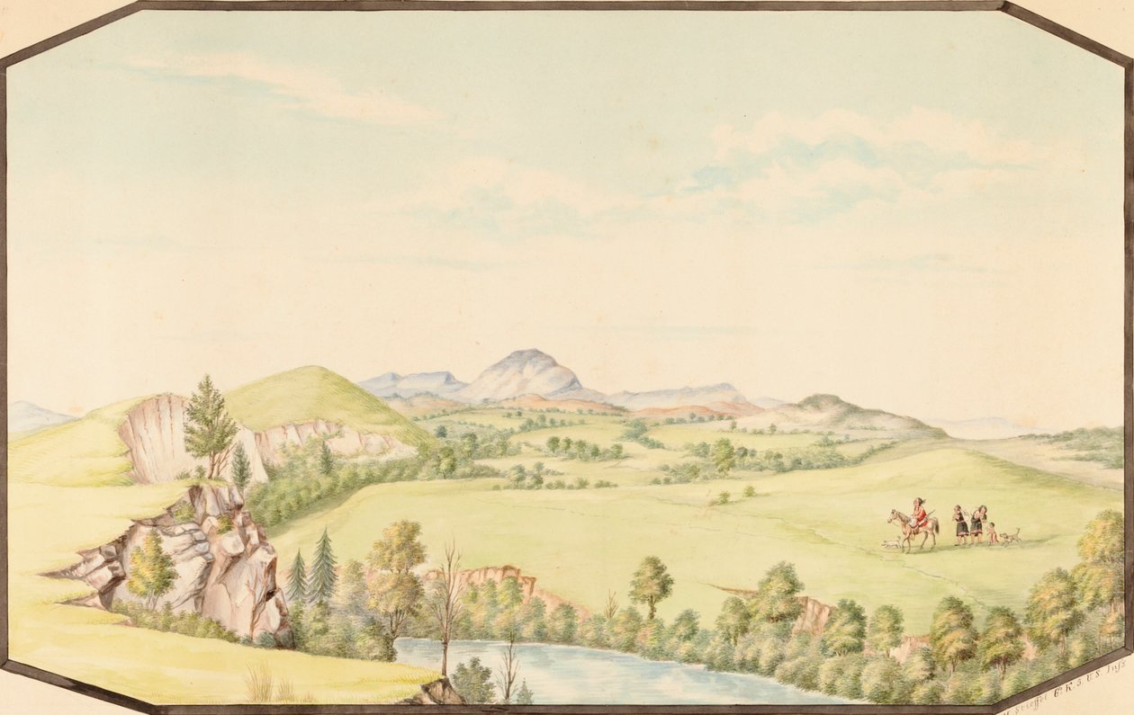 Pohoří Wichita z Medicine Bluff, indické území, 1867. od Hermann Stieffel