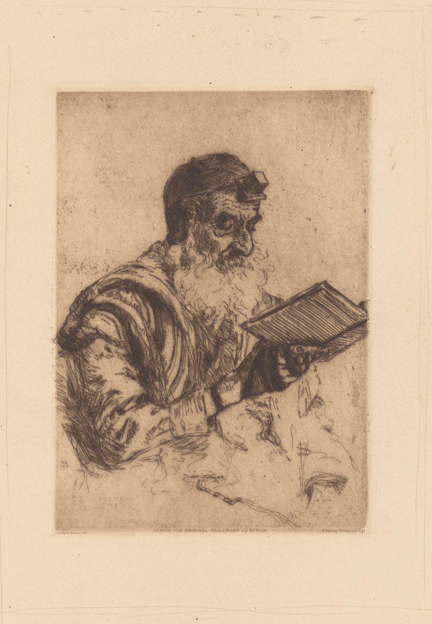Modlící se židovský muž od Hermann Struck (signed by artist)
