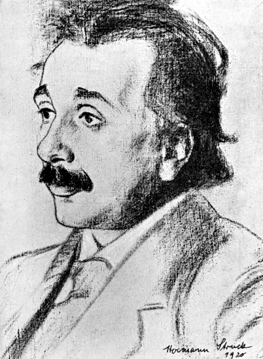 Albert Einstein 1879-1955, německo-švýcarský matematik a teoretický fyzik, 1920 od Hermann Struck