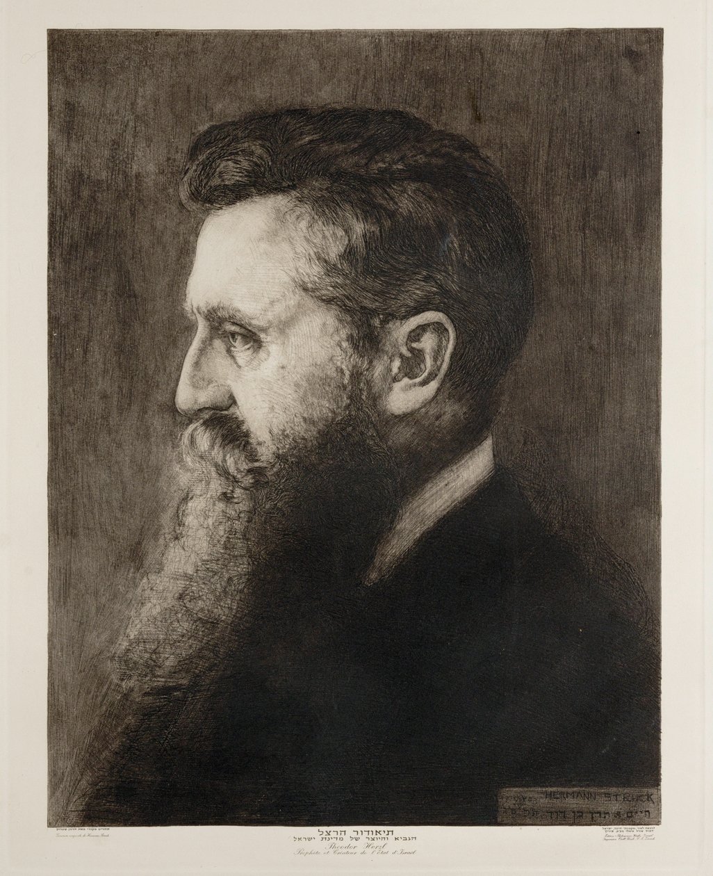 Theodor Herzl, zakladatel státu Izrael ... (rytina) od Hermann Struck