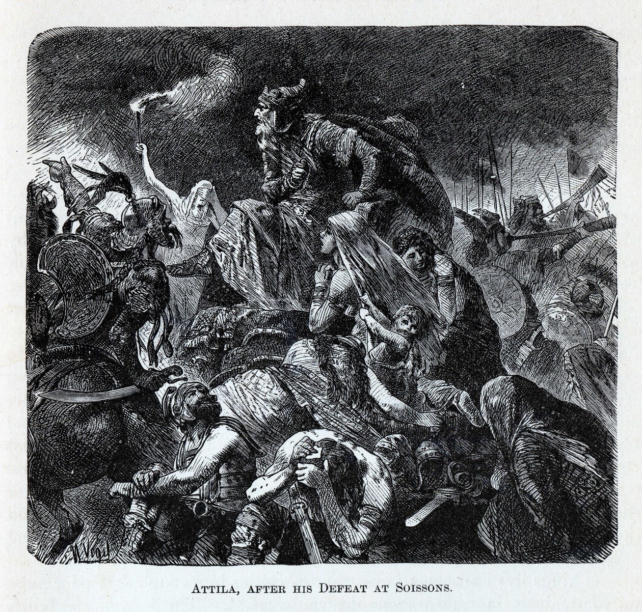 Attila po jeho porážce u Soissons, 1882 od Hermann Vogel