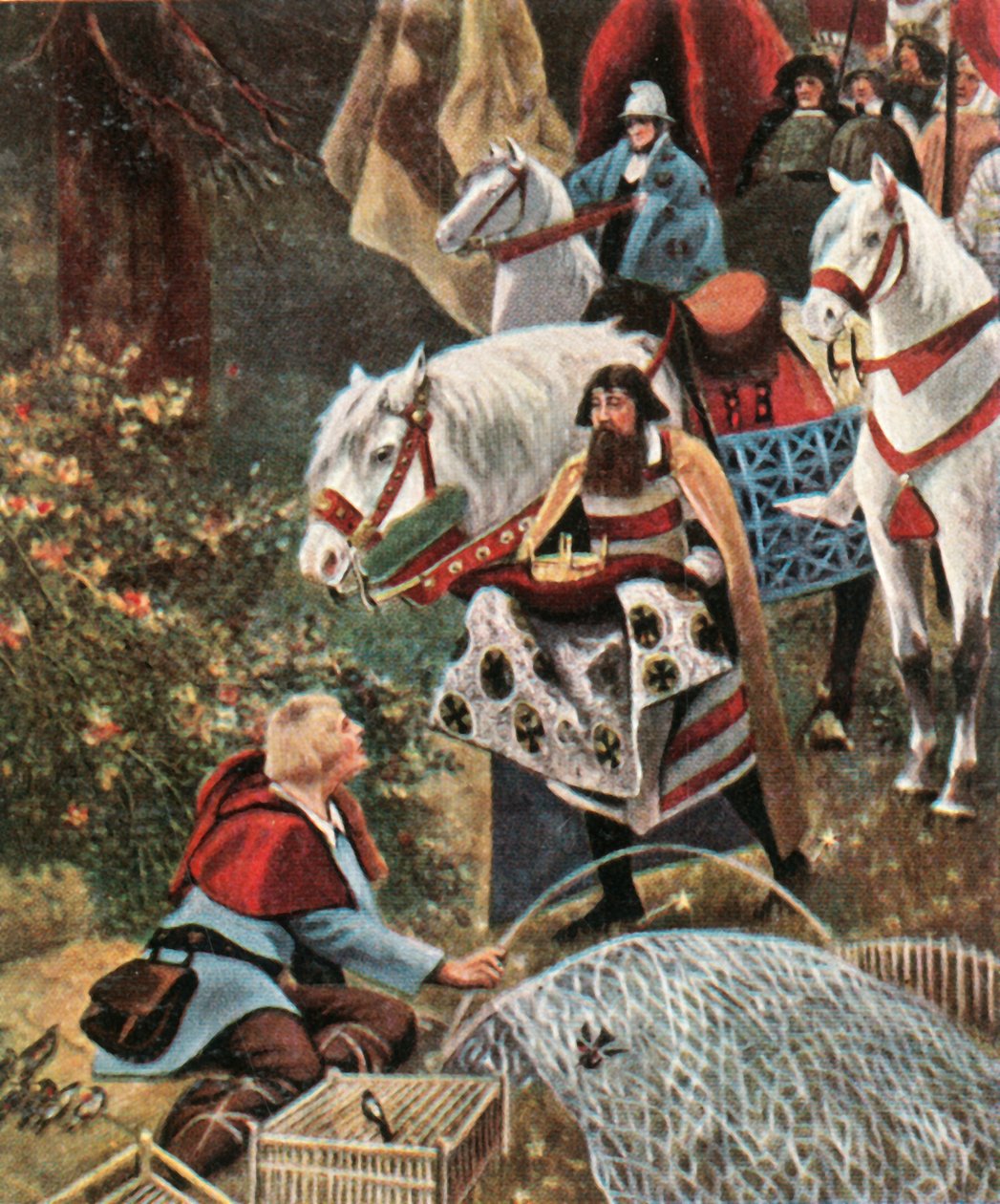 Henry Fowler byl nabízen korunou při odchytu ptáků, 1900, 1936. od Hermann Vogel