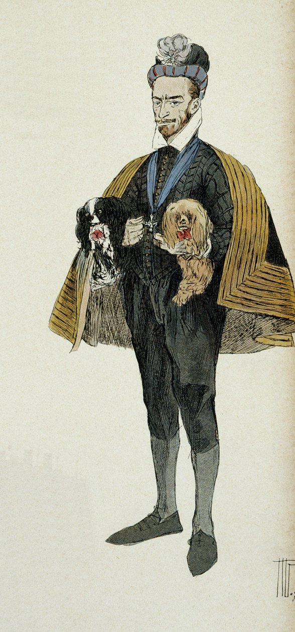 Portrét Jindřicha III. (1551-1589), francouzského krále (1574-1589) a polského krále (1574). Ilustrace 1907, Hermann Vogel (1856-1918). Particuliere sbírka. od Hermann Vogel