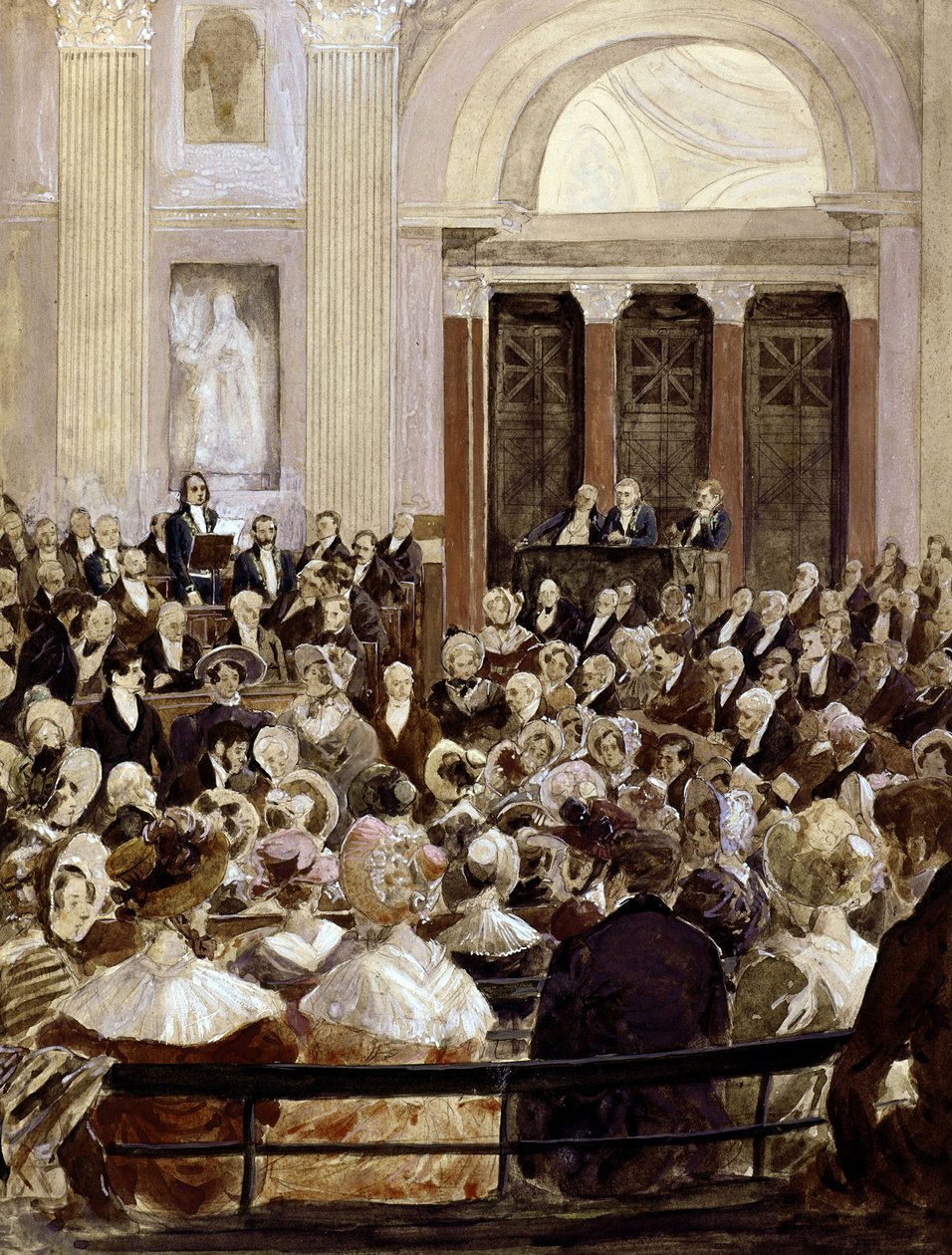 Přijetí Victora Huga na Academie Francaise, Paříž, 3. června 1841 (wc na papíře) od Hermann Vogel