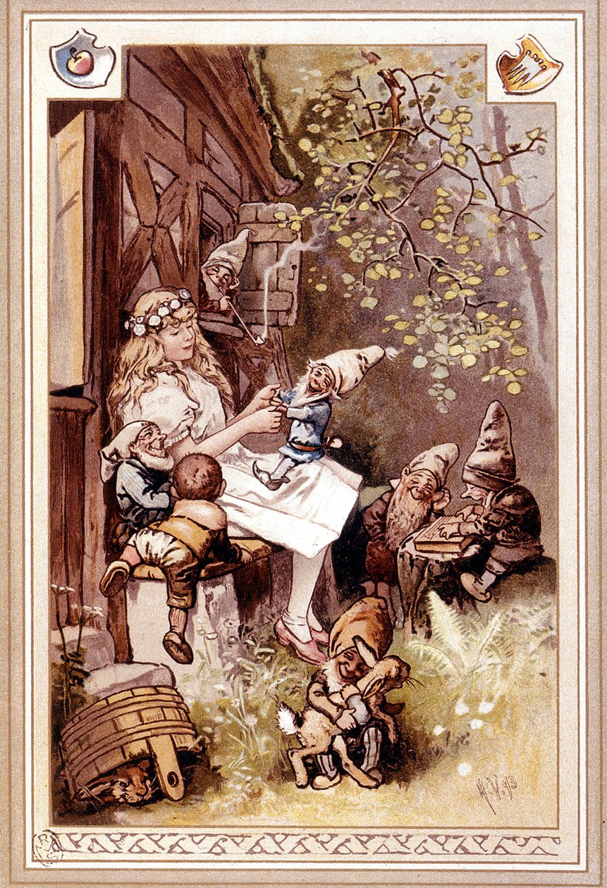 Sněhurka a trpaslík sedm. Ilustrace Hermann Vogel od Hermann Vogel