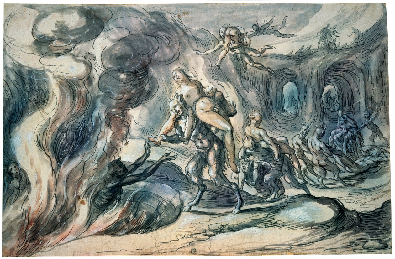Eurydika v pekle, počátek 17. století. od Hermann Weyer