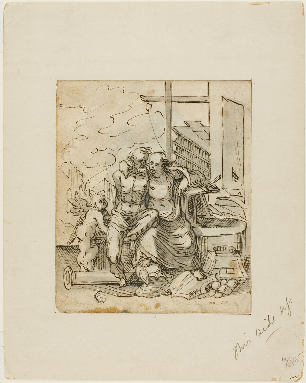 Venuše ve Vulkánově kovárně (recto); geometrie (verso) od Hermann Weyer
