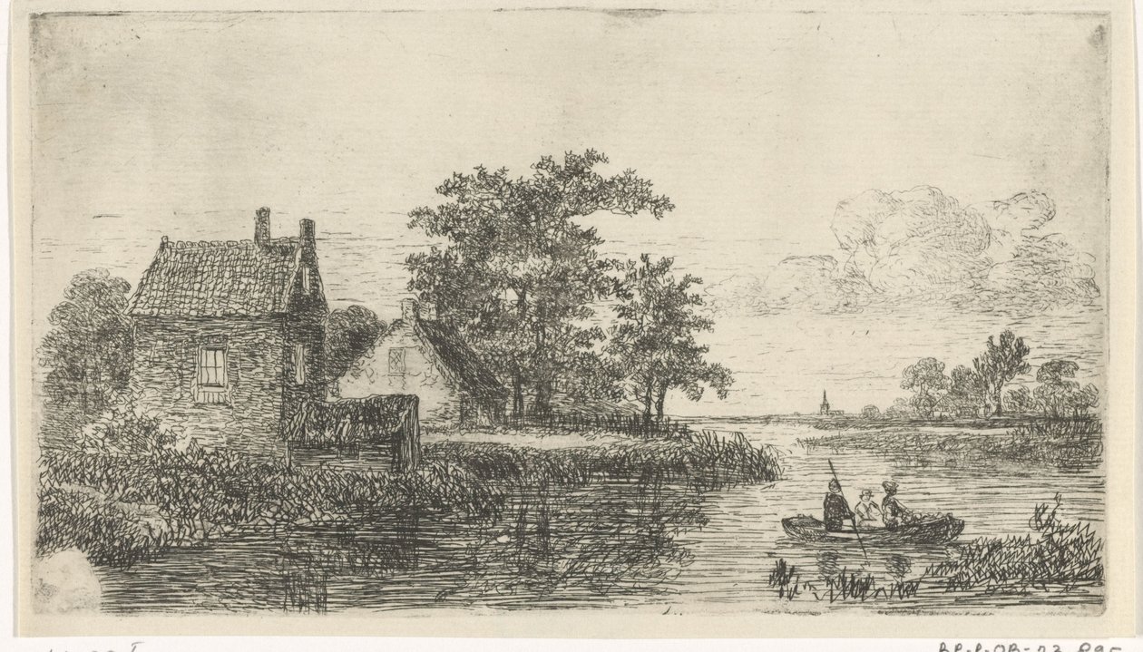 Tři muži ve člunu od Hermanus Jan Hendrik van Rijkelijkhuysen