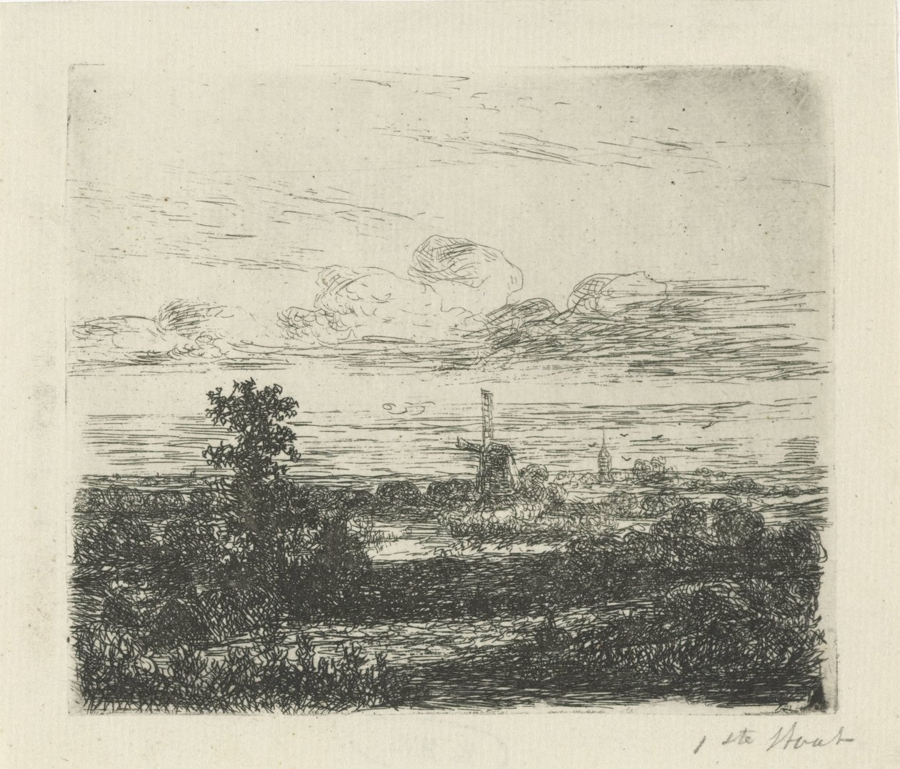 Krajina s mlýnem od Hermanus Jan Hendrik van Rijkelijkhuysen