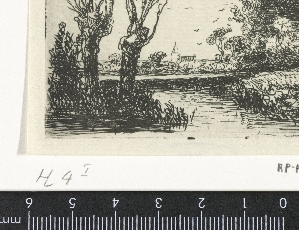 Krajina se dvěma polardovými vrbami od Hermanus Jan Hendrik van Rijkelijkhuysen