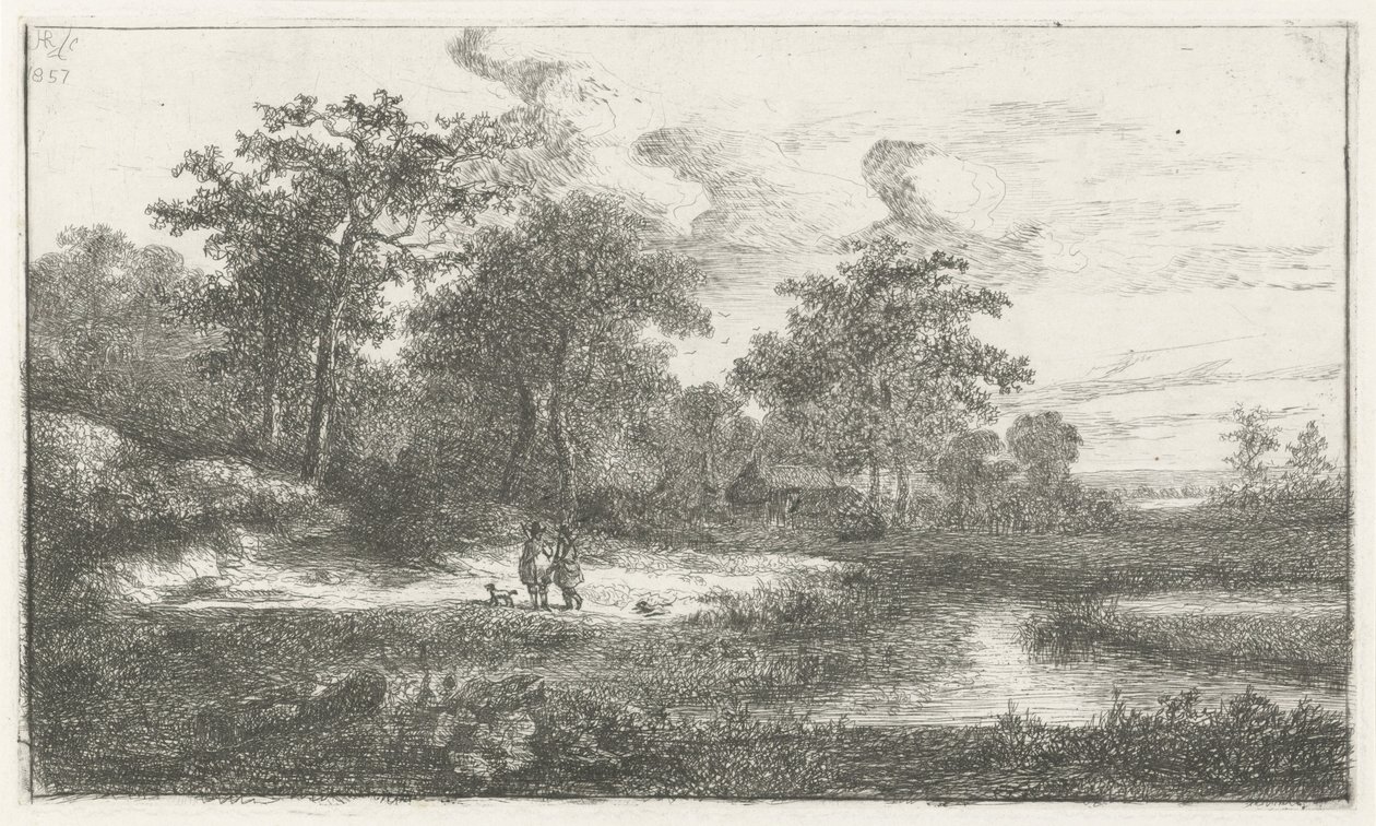 Dva lovci v prodejně od Hermanus Jan Hendrik van Rijkelijkhuysen