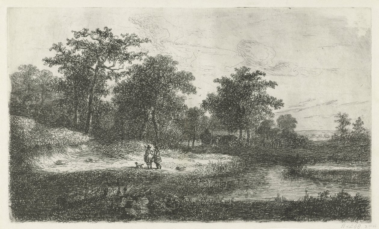 Dva lovci v prodejně od Hermanus Jan Hendrik van Rijkelijkhuysen