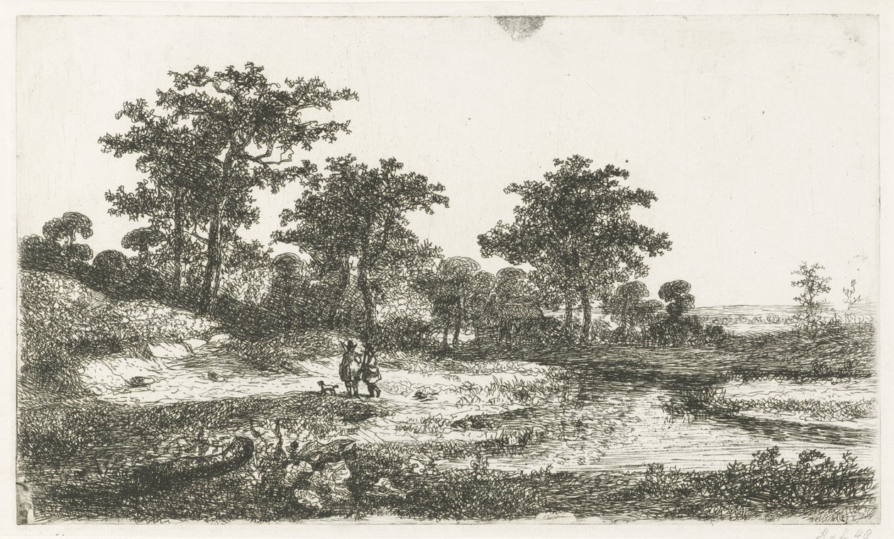 Dva lovci v prodejně od Hermanus Jan Hendrik van Rijkelijkhuysen