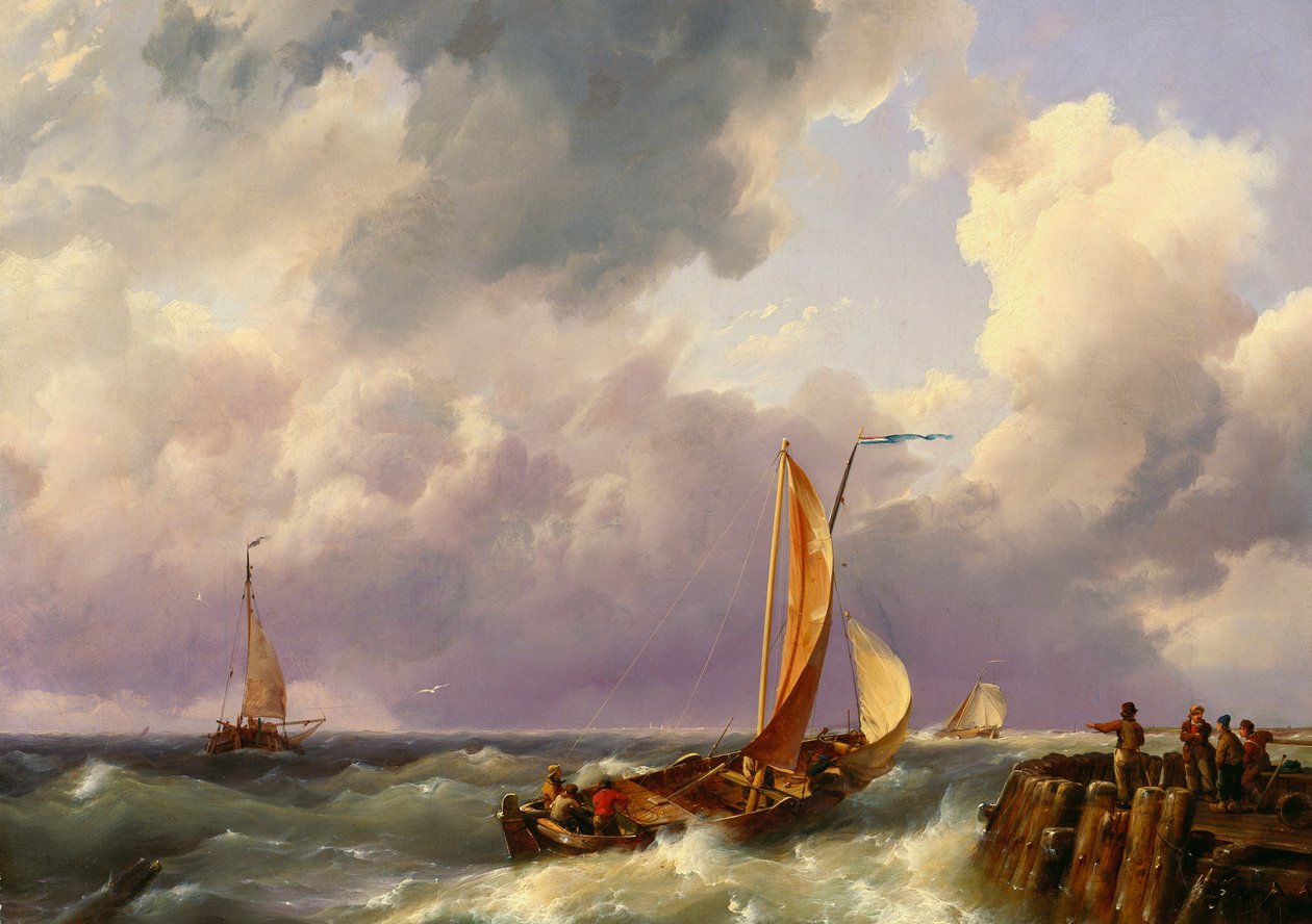 Odeslání z mola, 1852 od Hermanus Koekkoek