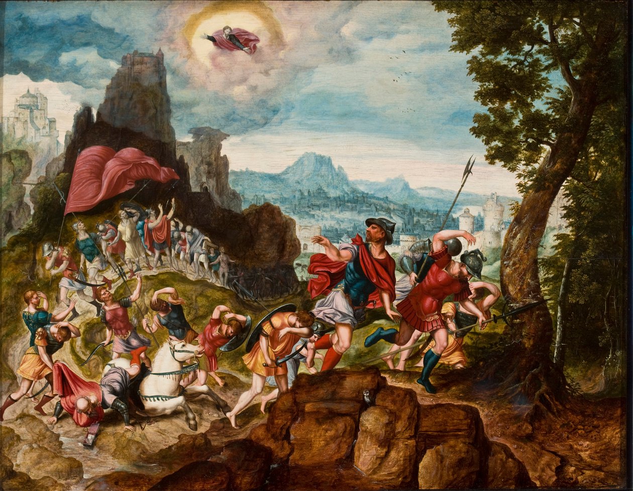 Krajina s obrácením Saula na cestě do Damašku, kolem roku 1545 od Herri met de Bles