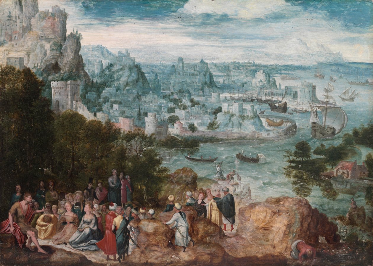 Krajina se svatým Janem Křtitelem, asi 1540 (olej na dřevě) od Herri met de (c.1510 p.1550) Bles