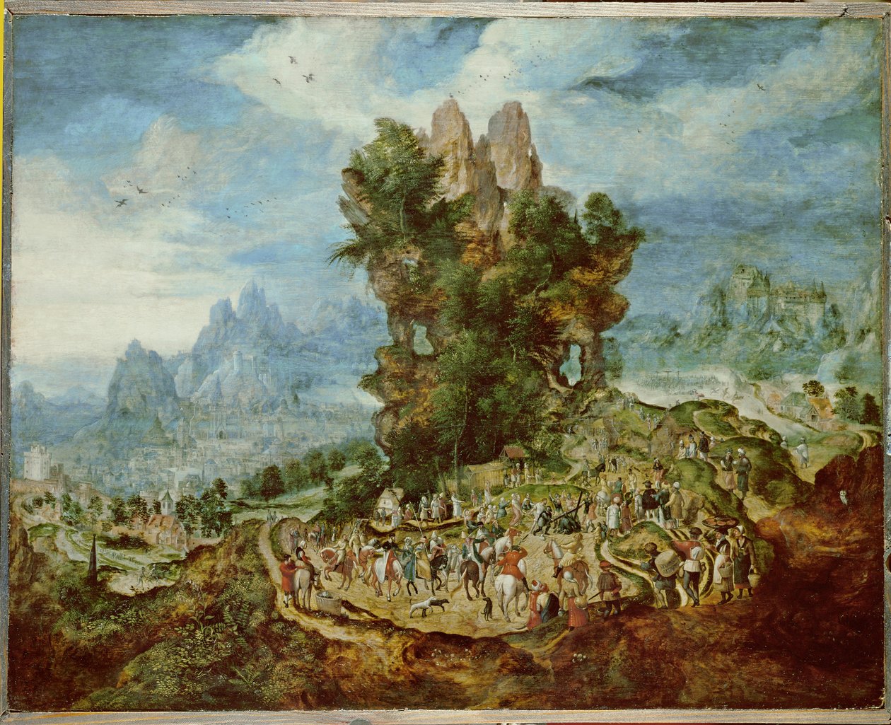 Ukřižování. Olej (olejomalba) od Herri met de (c.1510-p.1550) Bles