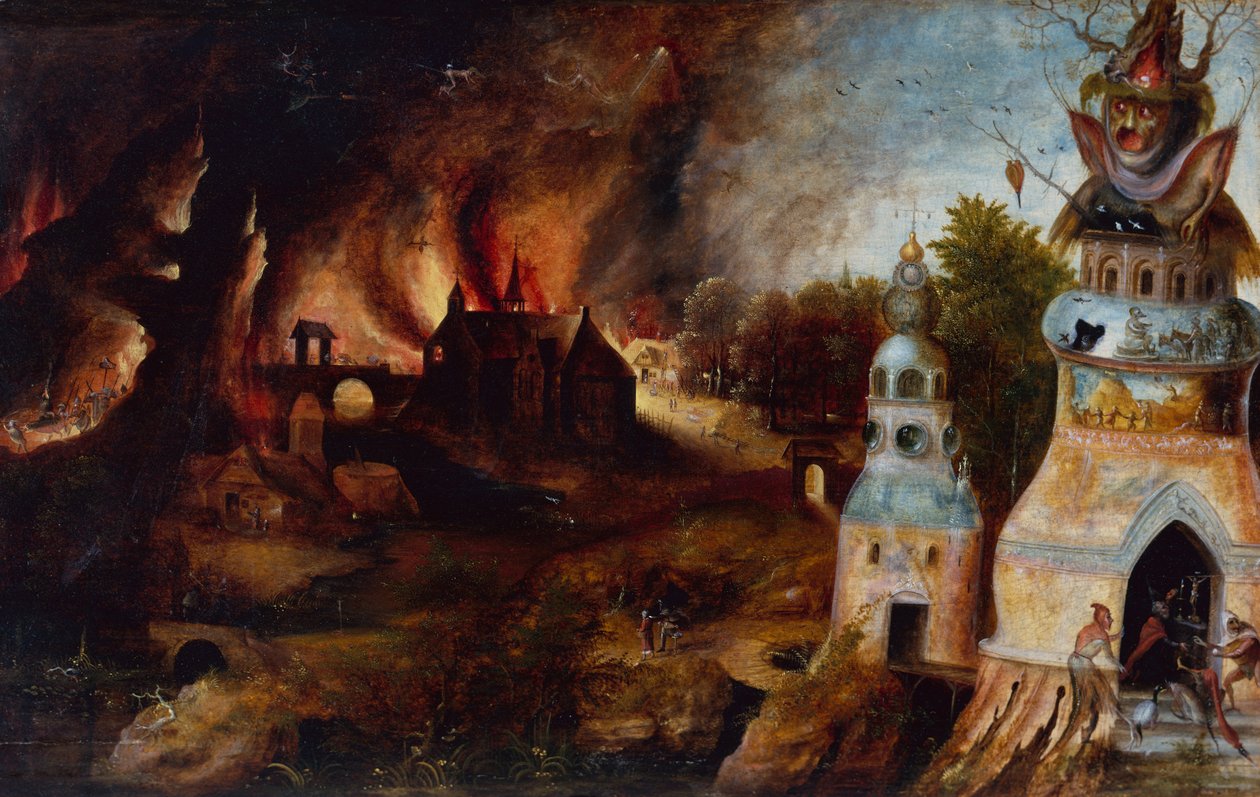 Pokušení svatého Antonína od Herri met de (c.1510 p.1550) Bles