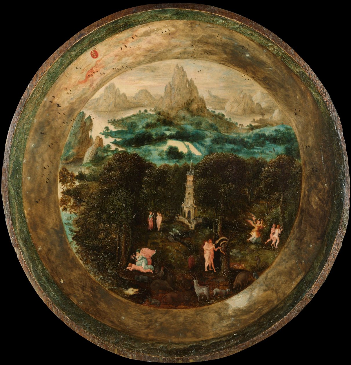 Paradise, cca 1541-50 (olej na panelu) od Herri met de (c.1510 p.1550) Bles