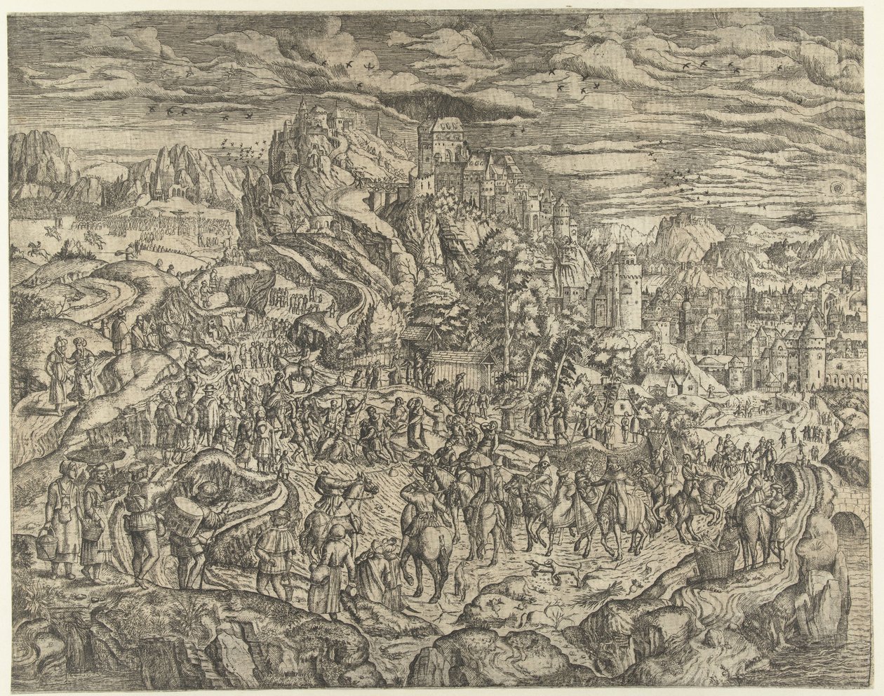 Krajina s nesením kříže od Herri met de Bles