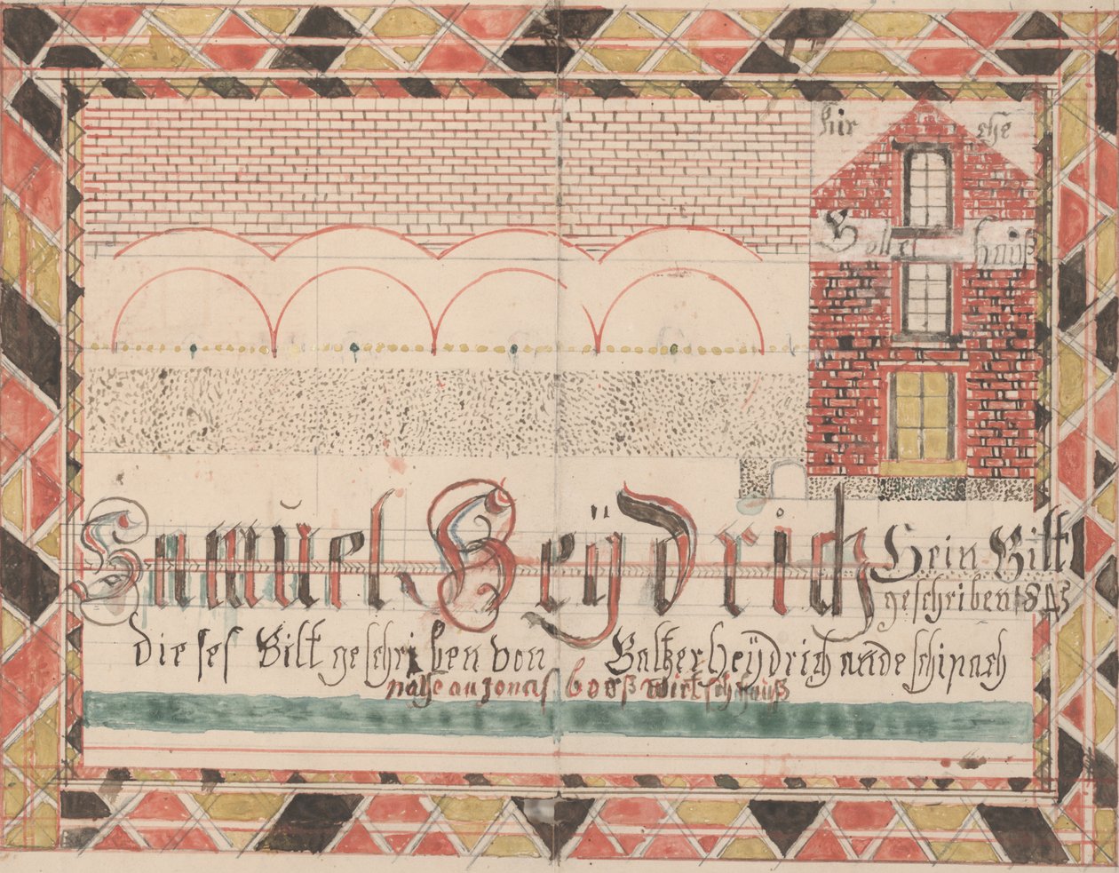 Kresba pro Samuela Heydricha, 1845 (tuš, wc a tužka na papíře) od Heydrich Baltzer