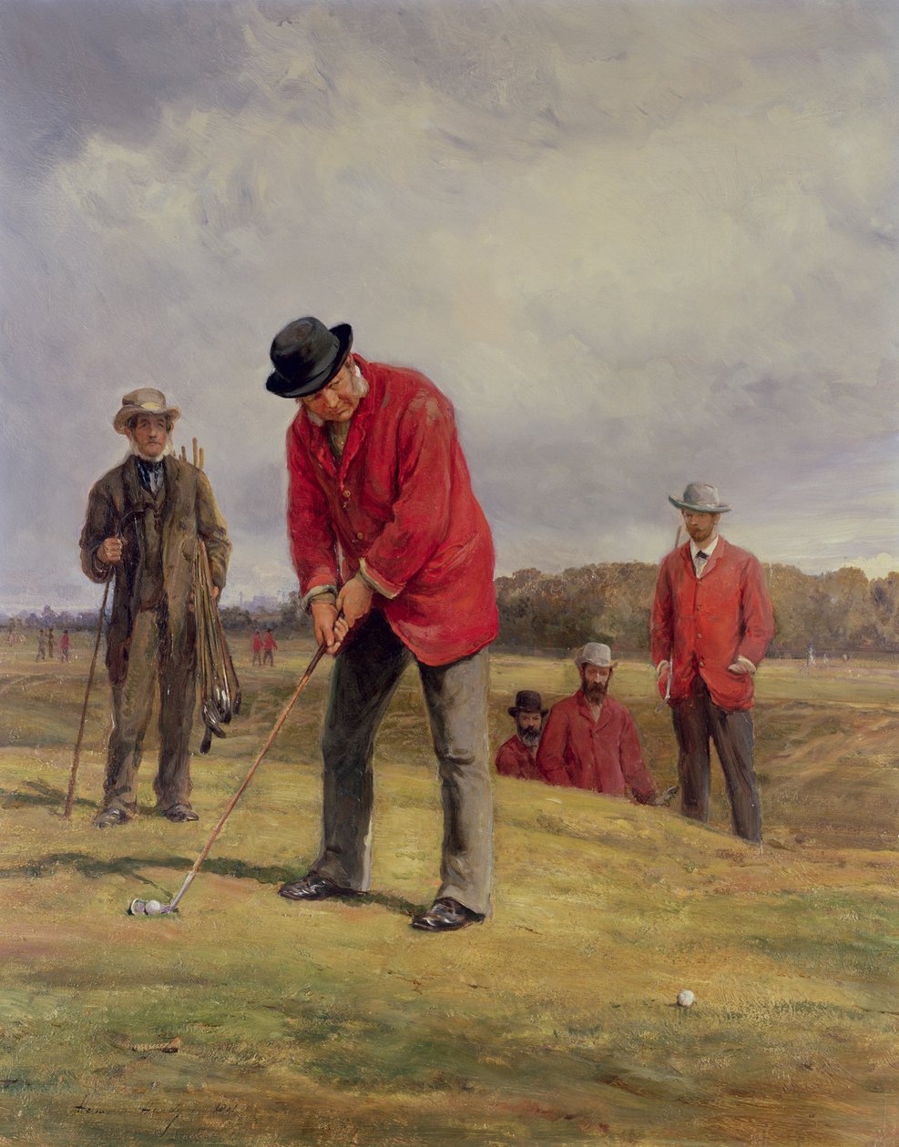 George Glennie Putting at Blackheath s Putting Cleek, 1881 od Heywood Hardy