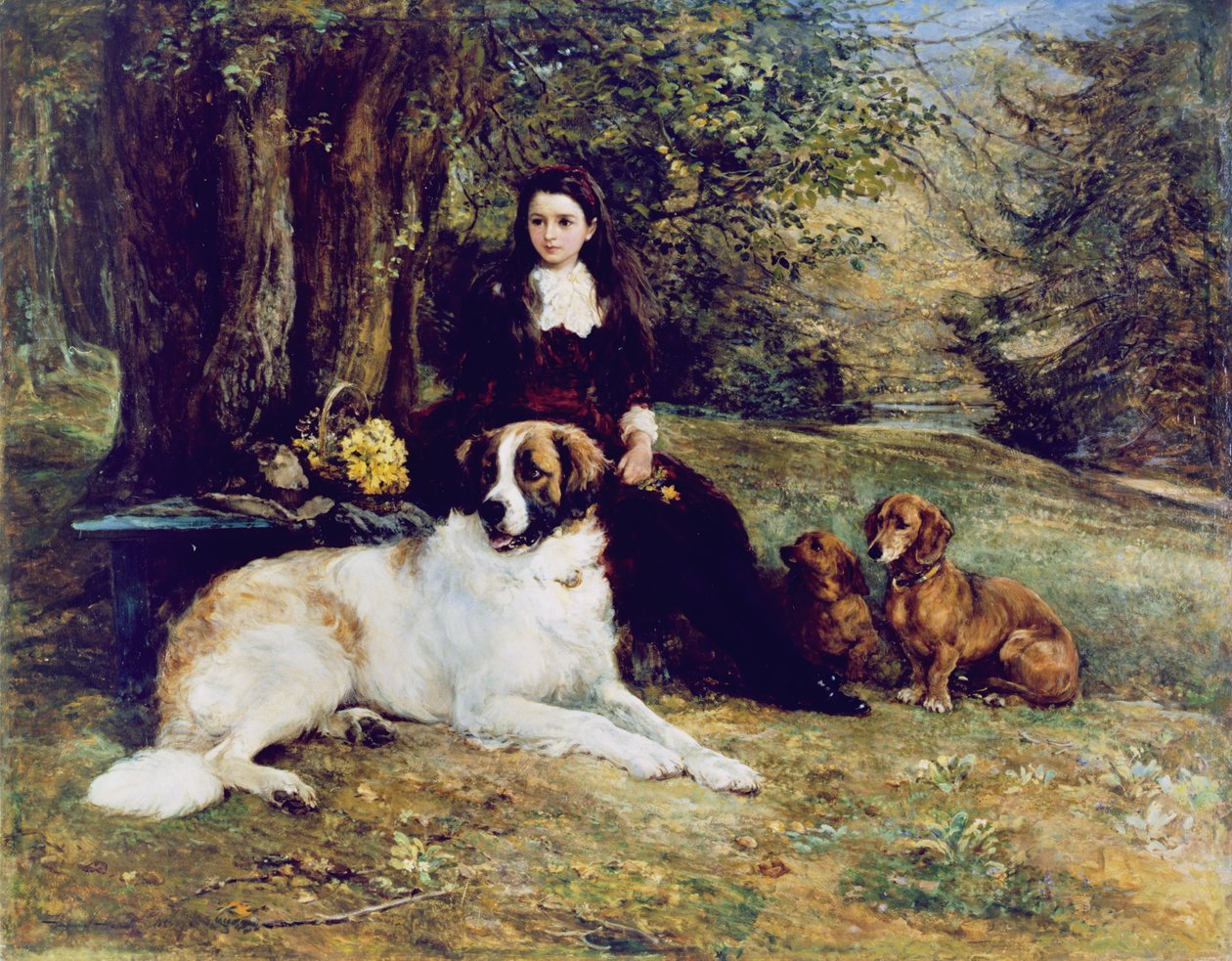 Dívka se psem, 1884 od Heywood Hardy