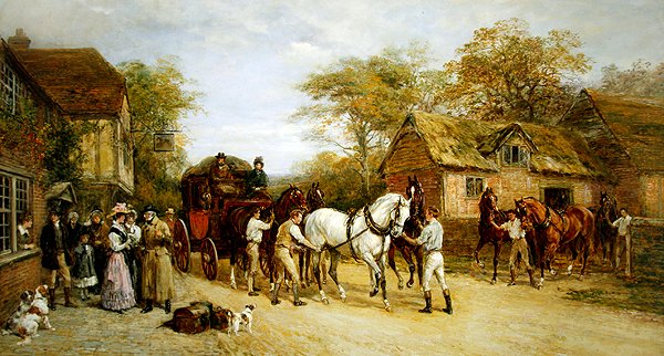 Čekání v hostinci (olej na plátně) od Heywood Hardy