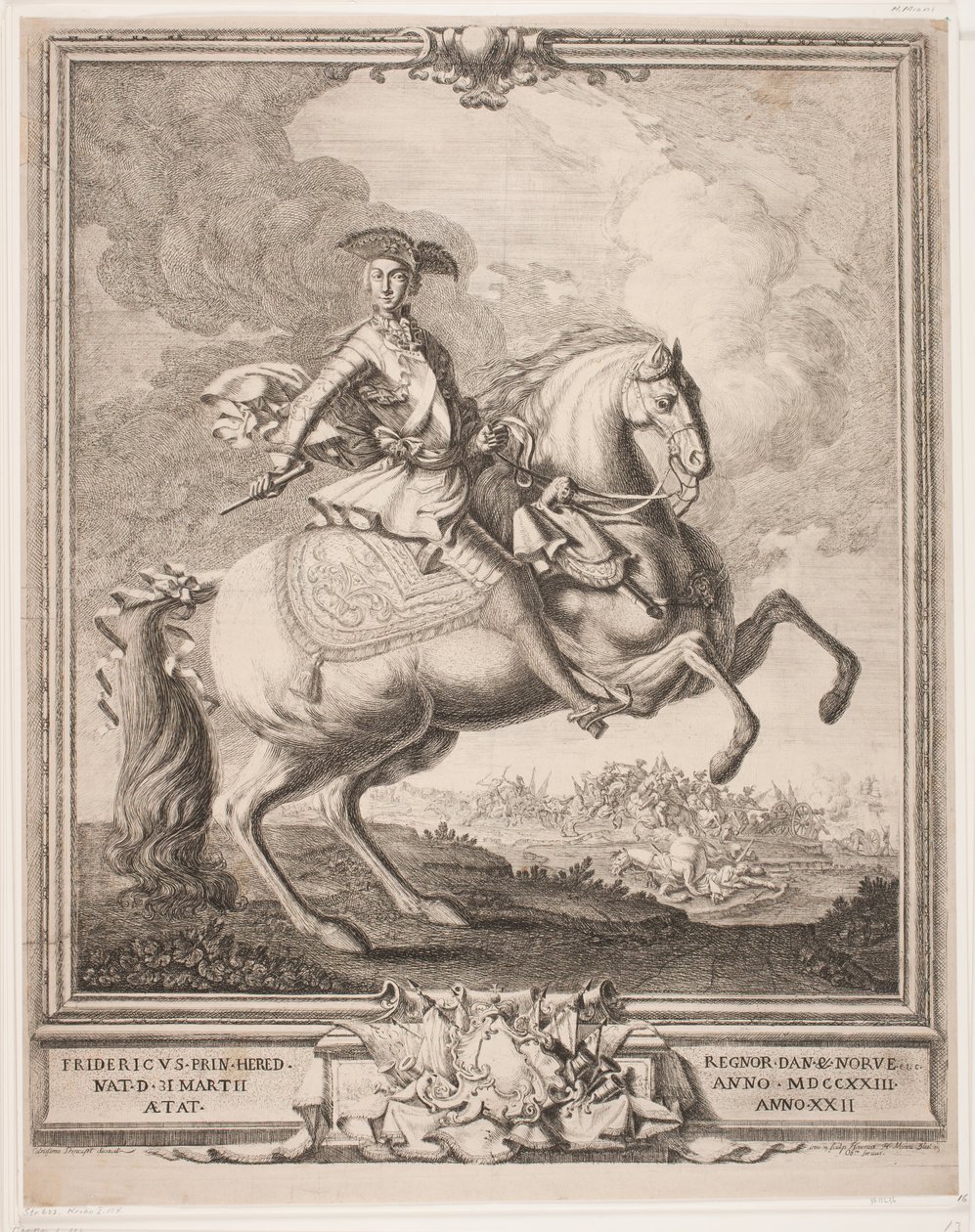 Frederik V. jako korunní princ na koni od Hieronimo Miani