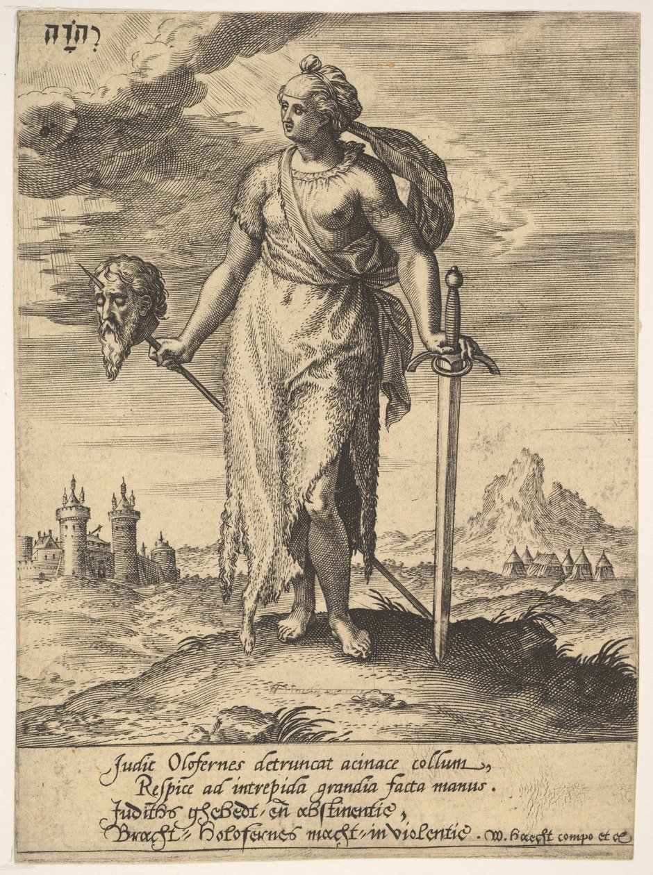 Judith, z Willem van Haecht, Tyrannorum proemia, 1578, 1578. od Hieronymous Wierix