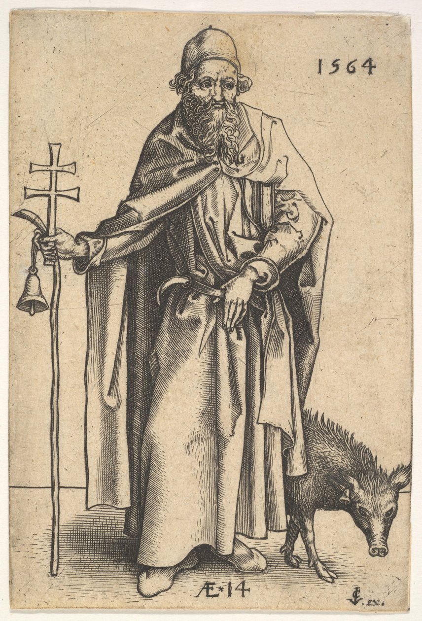 Svatý Antonín, 1564 od Hieronymous Wierix