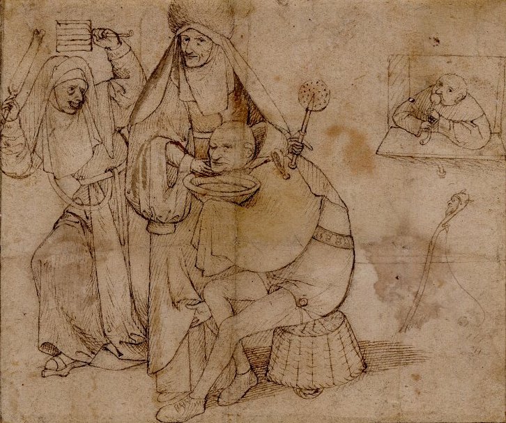 Komická holičská scéna od Hieronymus Bosch