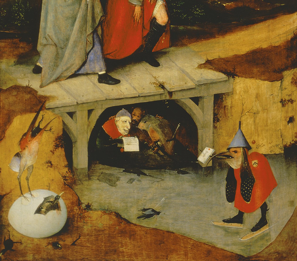 Detail z centrálního panelu Pokušení svatého Antonína (detail 44162) od Hieronymus Bosch