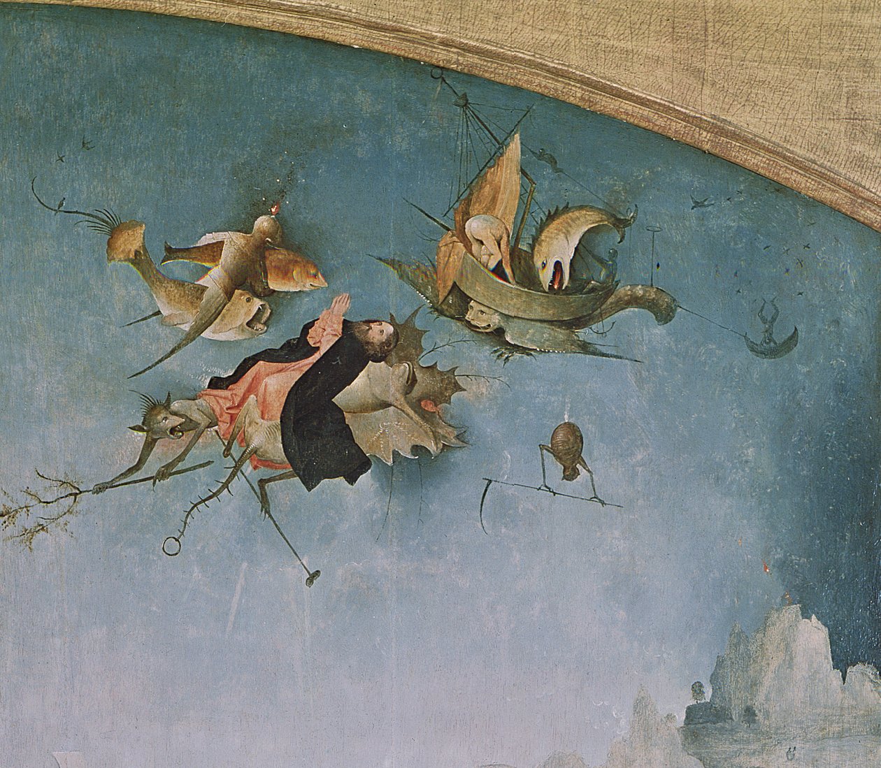 Detail levého panelu z Triptychu Pokušení svatého Antonína (detail z roku 159327) od Hieronymus Bosch