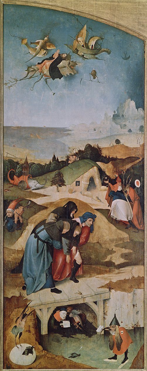 Levé křídlo Triptychu Pokušení svatého Antonína (viz 159327) od Hieronymus Bosch