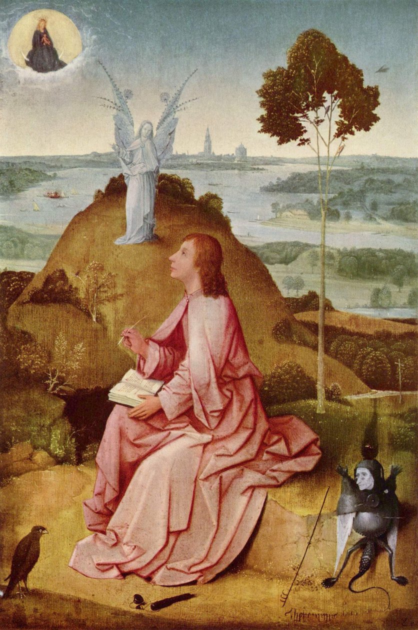 Svatý Jan evangelista na Patmosu od Hieronymus Bosch