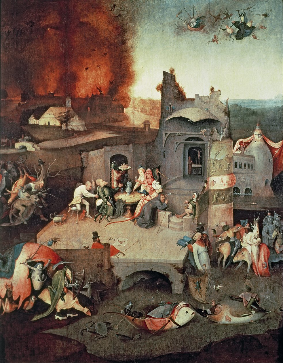 Pokušení svatého Antonína, kolem roku 1500 od Hieronymus Bosch
